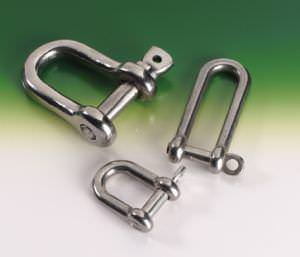 D SHACKLES - STAINLESS STEEL - 8MM DIAMETER LONG D (click for enlarged image)